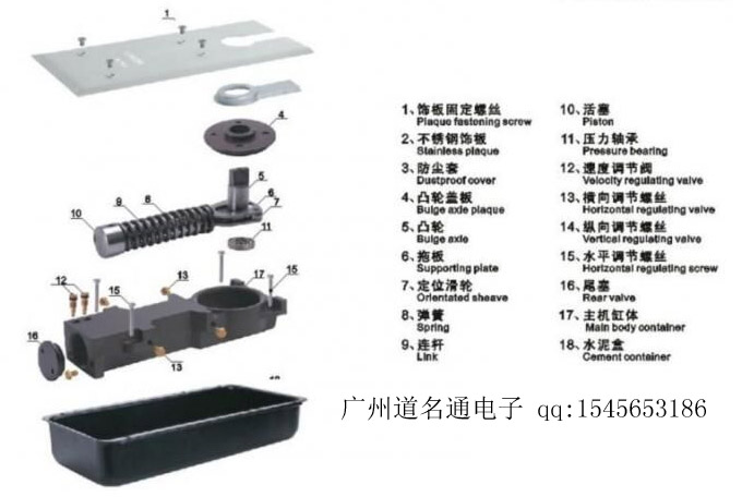 玻璃门地弹簧内部结构图